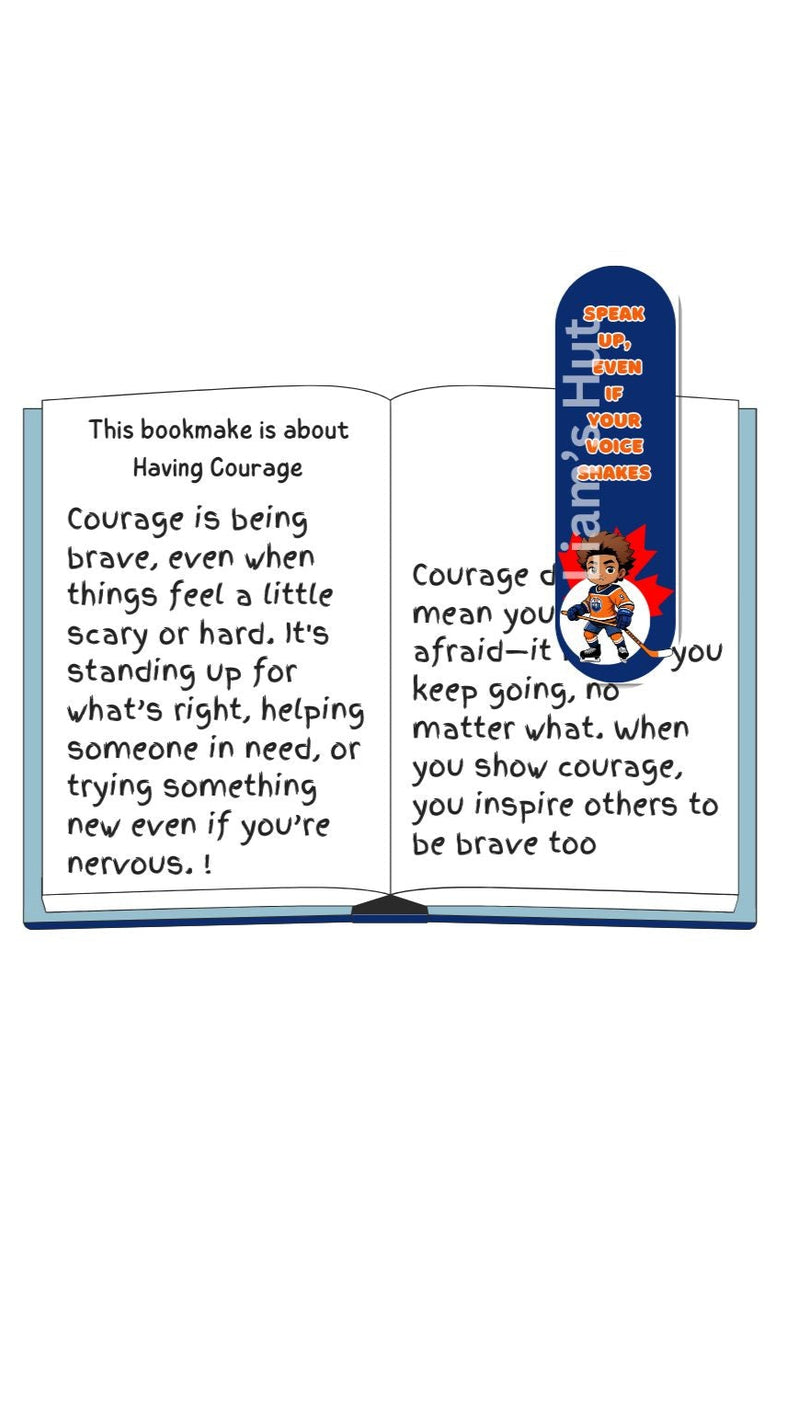 Kids' bookmark promoting values of courage